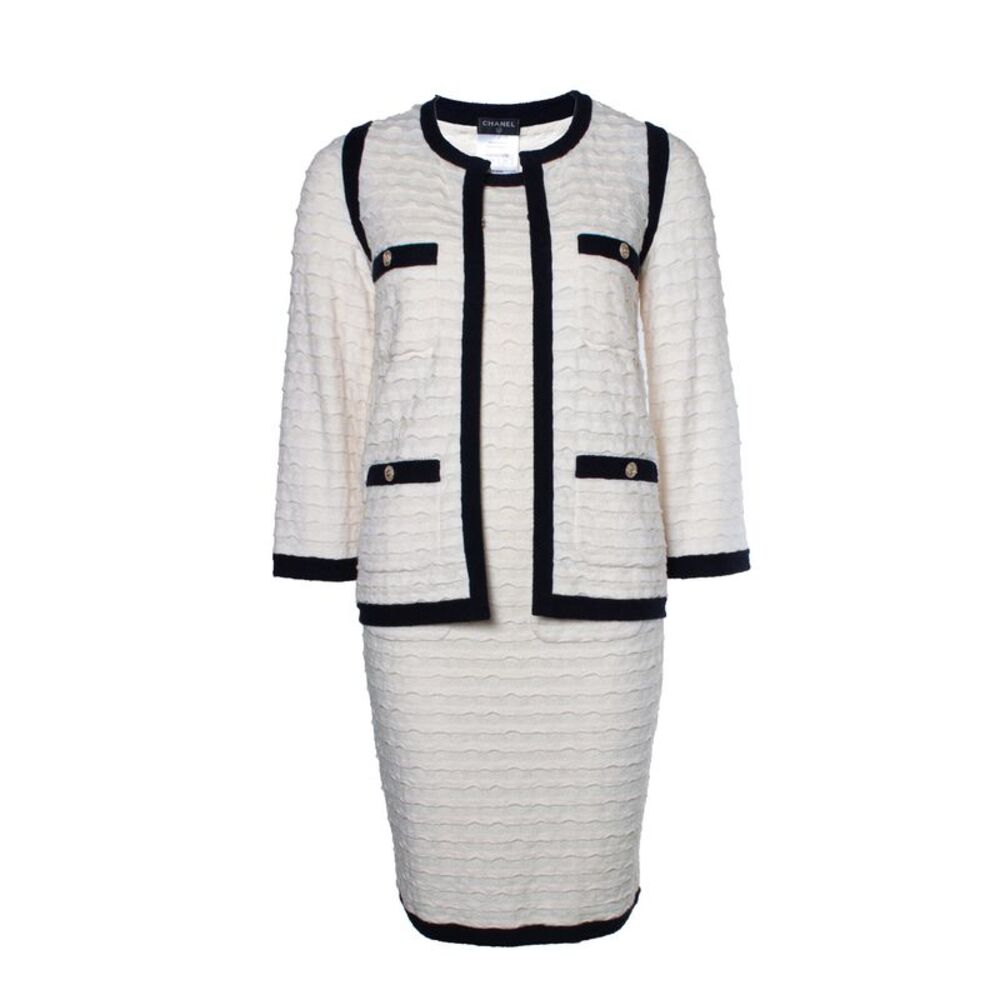 Chanel blue and off white knit Co ord set